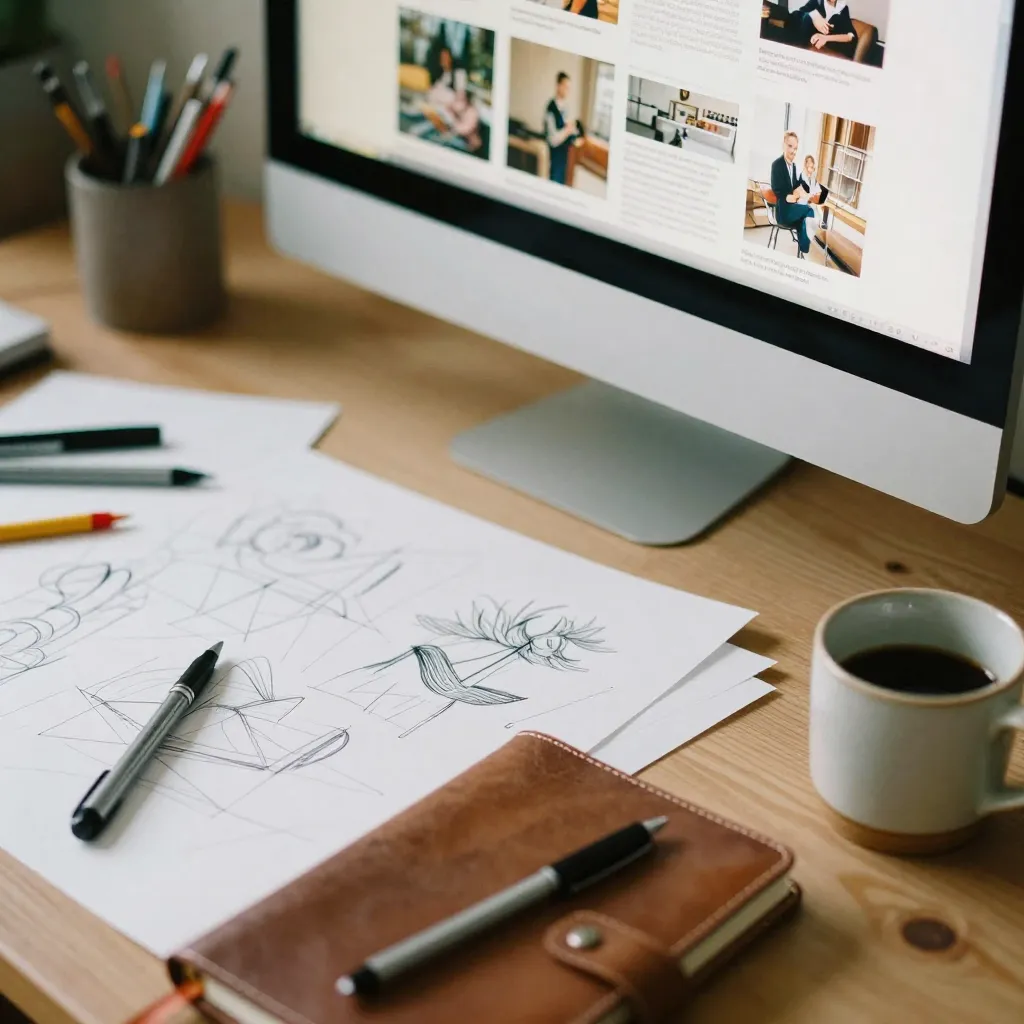 Clean magazine spread featuring grid-based layout