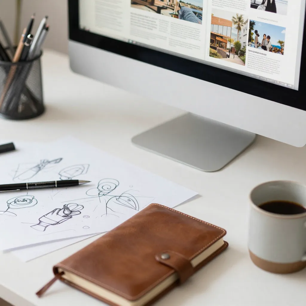 Editorial spread with balanced composition