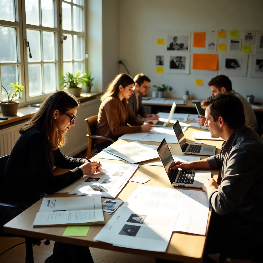 Magazine layout featuring grid structure