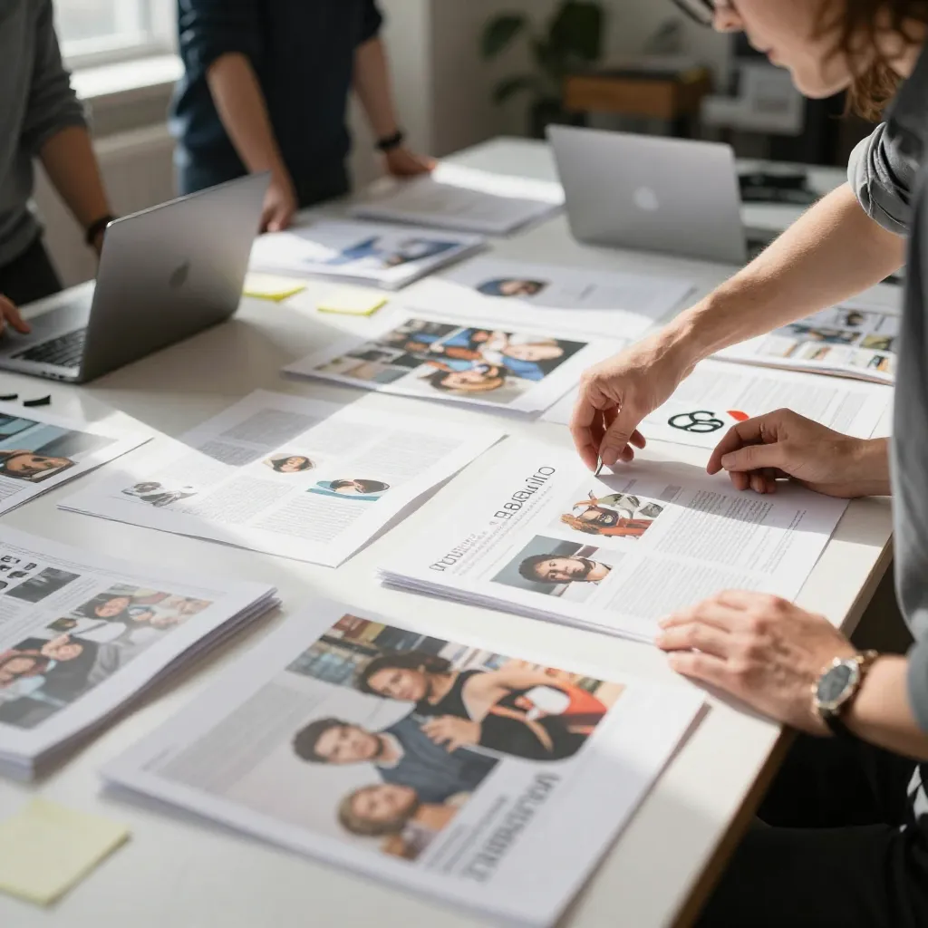 Magazine layout with Swiss design influence